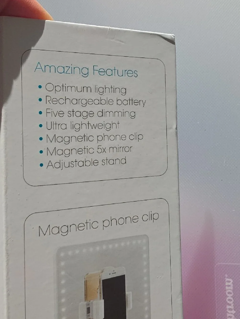 White Lighted Vanity Mirror with Bluetooth & 5X Magnification
